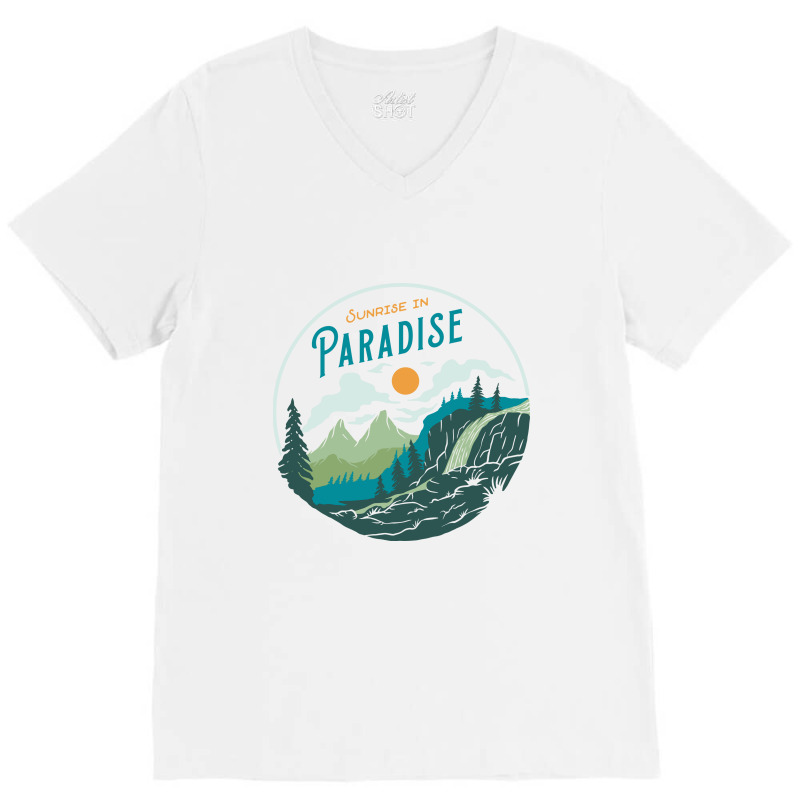 Sunrise In Paradise V-Neck Tee by Mangustudio | Artistshot