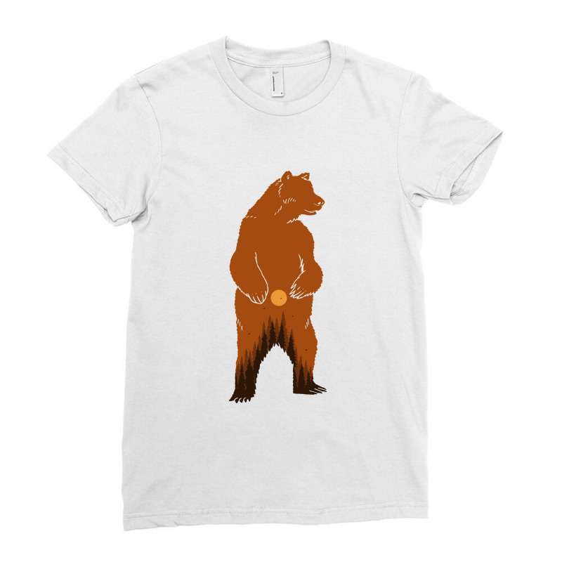 Wild Bear Forest Ladies Fitted T-Shirt by Mangustudio | Artistshot