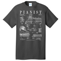 Grand Piano Old Vintage Patent Pianist Drawing Print Basic T-shirt | Artistshot