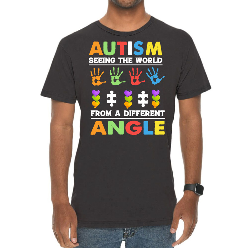 Autism Awareness Month T  Shirt Funny Autism Awareness Seeing The Worl Vintage T-Shirt by joanie38206 | Artistshot