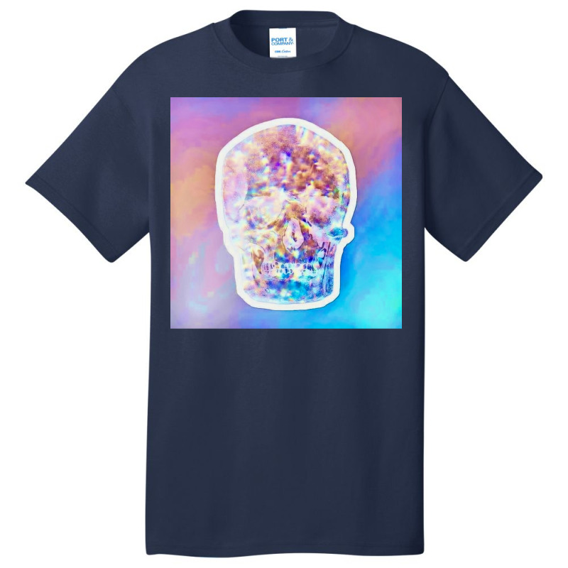 Holograph Skull Poster Boy Basic T-shirt by persiefennink | Artistshot