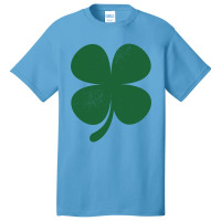 Distressed Green Four Leaf Clover Saint Patrick S Day Lover Basic T-shirt | Artistshot