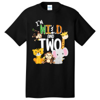 Hot Trend I'm Wild And Two Zoo Theme Birthday Safari Jungle Animals Basic T-shirt | Artistshot