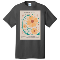 Flower Market Amsterdam Basic T-shirt | Artistshot