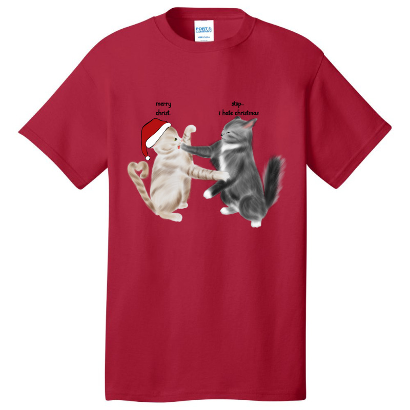 Cat Hates Christmas Basic T-shirt | Artistshot