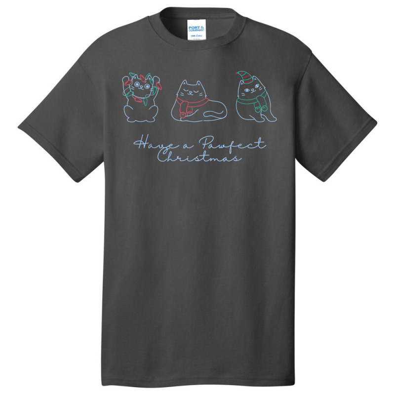 Cute Cats Have A Pawfect Christmas Light Cat Lovers Basic T-shirt | Artistshot