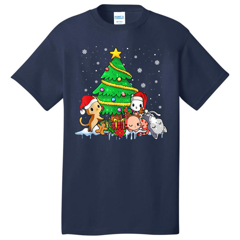 Reindeer Santa Cat Christmas Lights Funny Cat Lover For Basic T-shirt | Artistshot