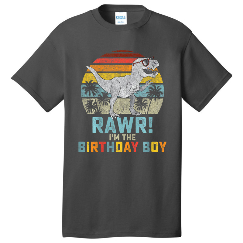 Trending Kids Birthday Boy Dino T Rex Dinosaur Boys Matching Family Basic T-shirt | Artistshot