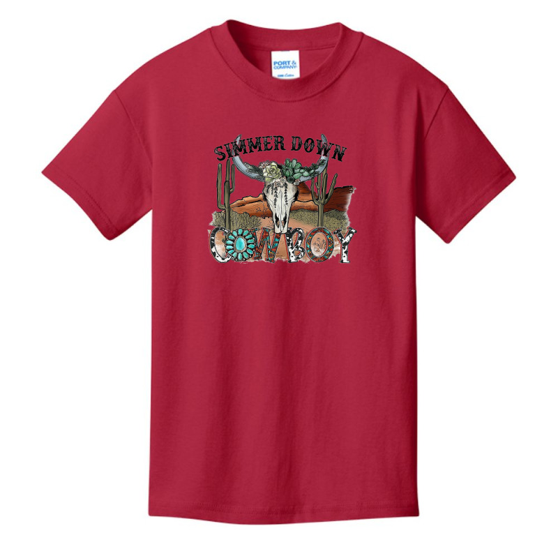 Western Country Cowgirl Simmer Down Cowboy Rodeo Horse Girl Basic Youth T-shirt | Artistshot