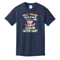 Will Trade Sister For Easter Candy Dinosaur T Rex Bunny Ears Basic Youth T-shirt | Artistshot