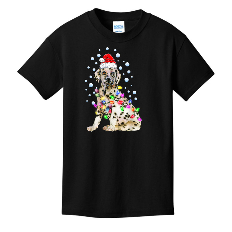 Dalmatian Dog Funny Cute Christmas Lights Puppy Lover T Shirt Basic Youth T-shirt by alysestick8m7 | Artistshot