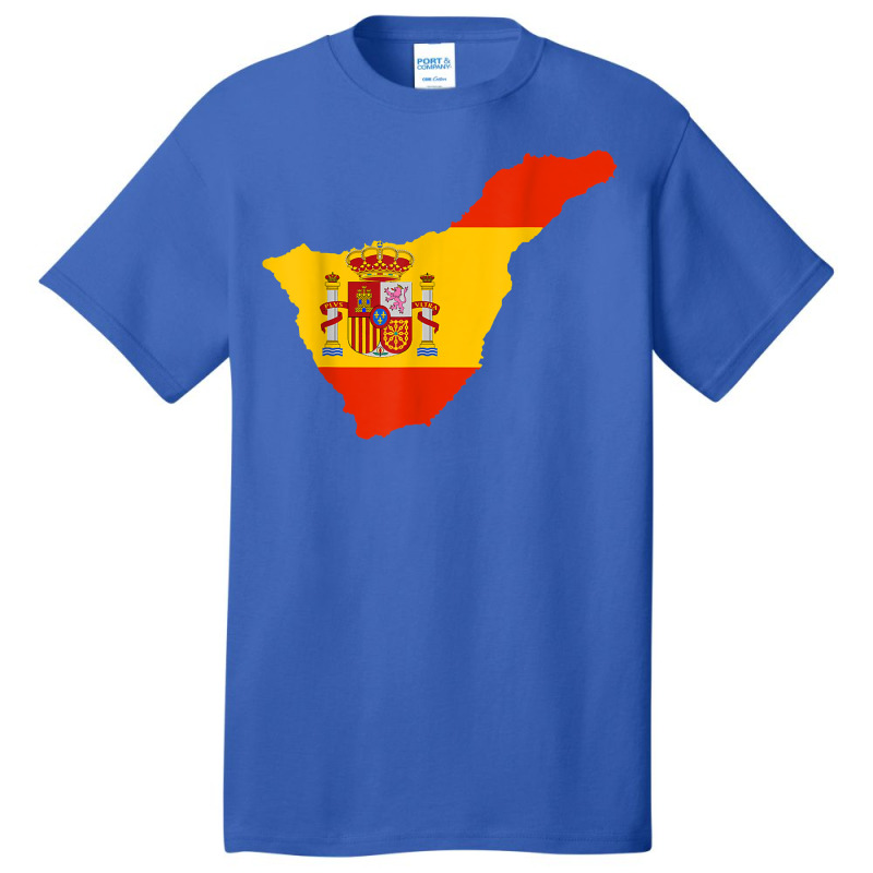 Spain Flag In Tenerife Outline   Tenerife T Shirt Basic T-shirt by veroniquetour3tz | Artistshot