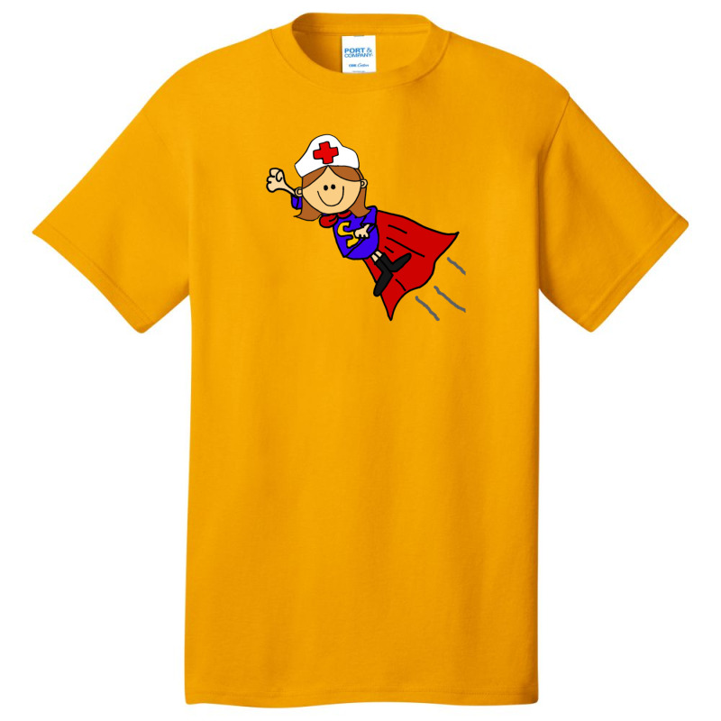 Funny Nurse Superhero With Red Cape Basic T-shirt | Artistshot