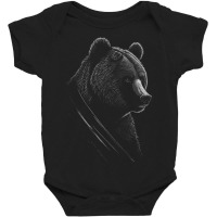 Black And White Bear Baby Bodysuit | Artistshot