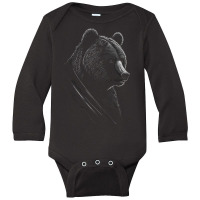 Black And White Bear Long Sleeve Baby Bodysuit | Artistshot