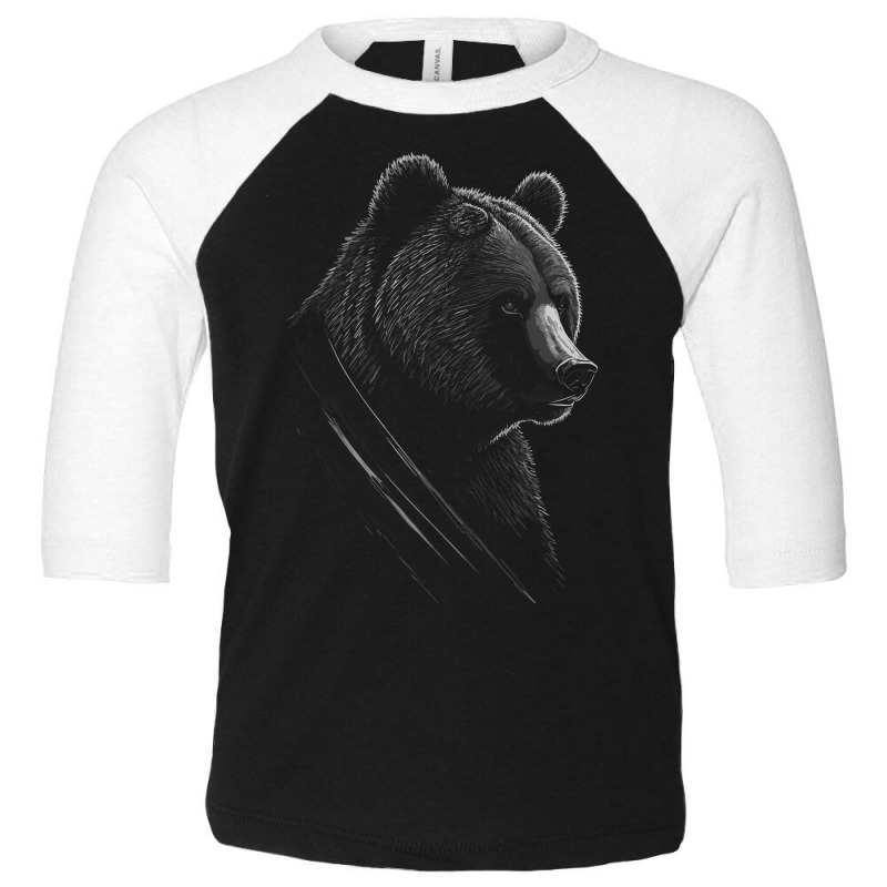 Black And White Bear Toddler 3/4 Sleeve Tee by bobonskt | Artistshot