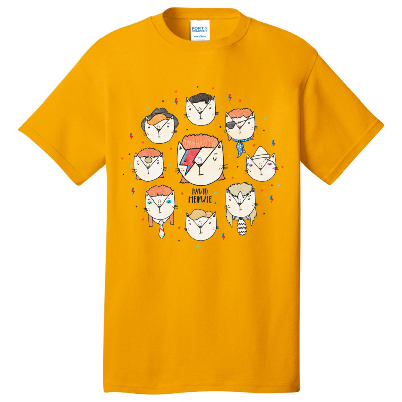 The 9 Lives Of David Meowie Basic T-shirt by CAMMIGRAHAM | Artistshot