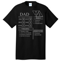 Dad Stats Character Sheet White Basic T-shirt | Artistshot