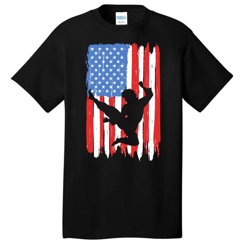 American Flag Kung Fu Graphic Basic T-shirt by dealgummy642 | Artistshot