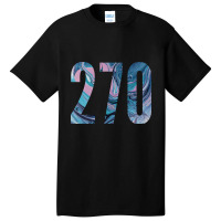 270 Area Code Zip Code Location Teal Blue Purple Basic T-shirt | Artistshot