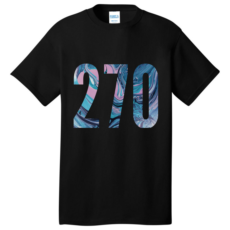 270 Area Code Zip Code Location Teal Blue Purple Basic T-shirt by sausagefencing57 | Artistshot