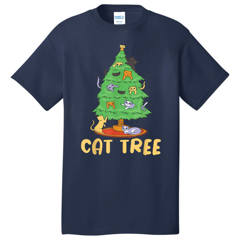 Cat Tree With Cats And Christmas Tree Basic T-shirt | Artistshot