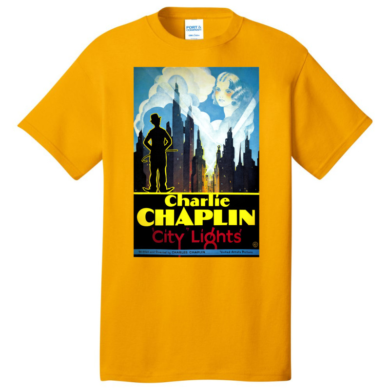 Charlie Chaplin, City Lights, 1931 Theatrical Release Poster Classic S Basic T-shirt by kahuakalux4 | Artistshot