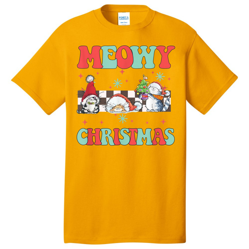 Merry Christmas Cute Cats Funny Ugly Christmas Cat Lover Basic T-shirt | Artistshot