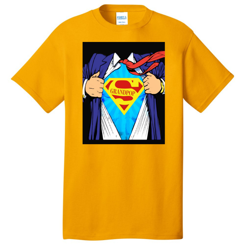 Grandpop Superhero Grandpa Ripped Basic T-shirt | Artistshot