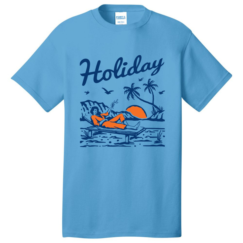 Holiday At The Beach Basic T-shirt by Claire J Tinsley | Artistshot