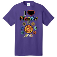 Electric Solar System I Love Quote Girl Basic T-shirt | Artistshot