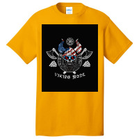 American Viking With Skull Helmet And Runes  70s Girl Basic T-shirt | Artistshot