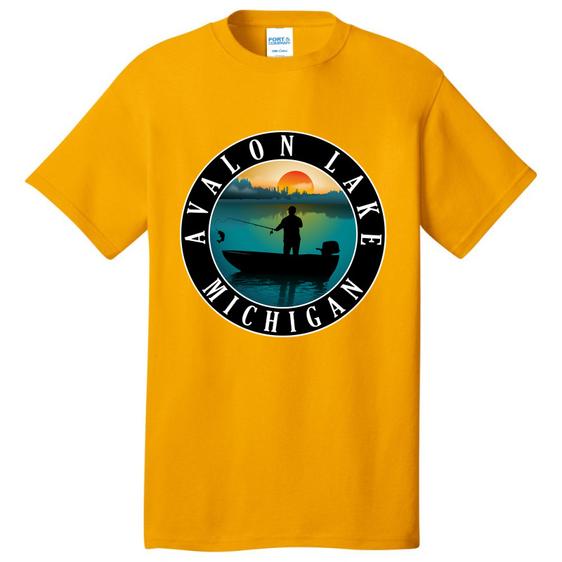 Avalon Lake Fishing Michigan Sunset Basic T-shirt | Artistshot