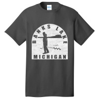 Banks Lake Ice Fishing Michigan Basic T-shirt | Artistshot