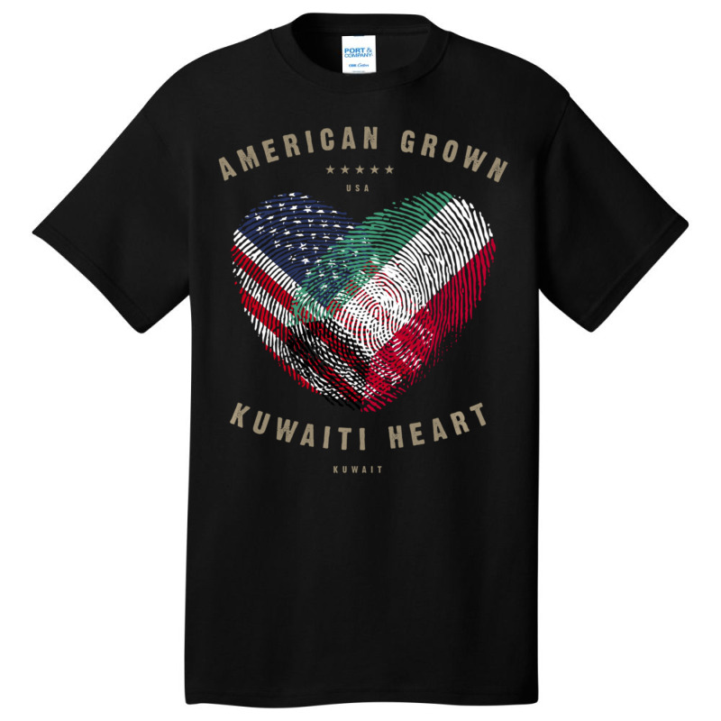 Hot Trend American Grown Kuwaiti Heart Love Kuwait Flag Basic T-shirt by Bostic Walling | Artistshot