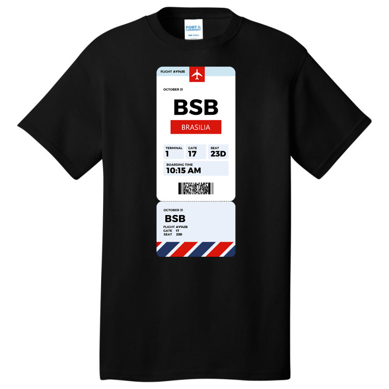 Brasilia Boarding Pass Basic T-shirt | Artistshot