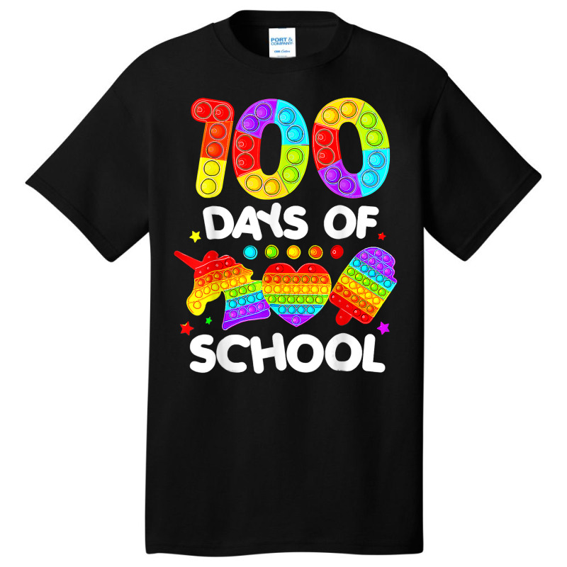 Happy 100 Days Of School And Still Poppin 100th Day Pop It T Shirt Basic T-shirt | Artistshot