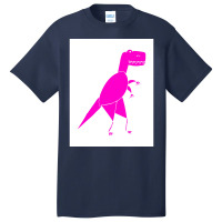 Funny Pink T Rex Poster Red Basic T-shirt | Artistshot