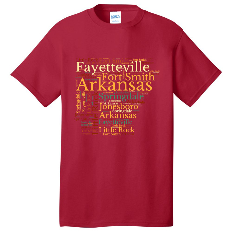 Arkansas Map And Cities Basic T-shirt | Artistshot