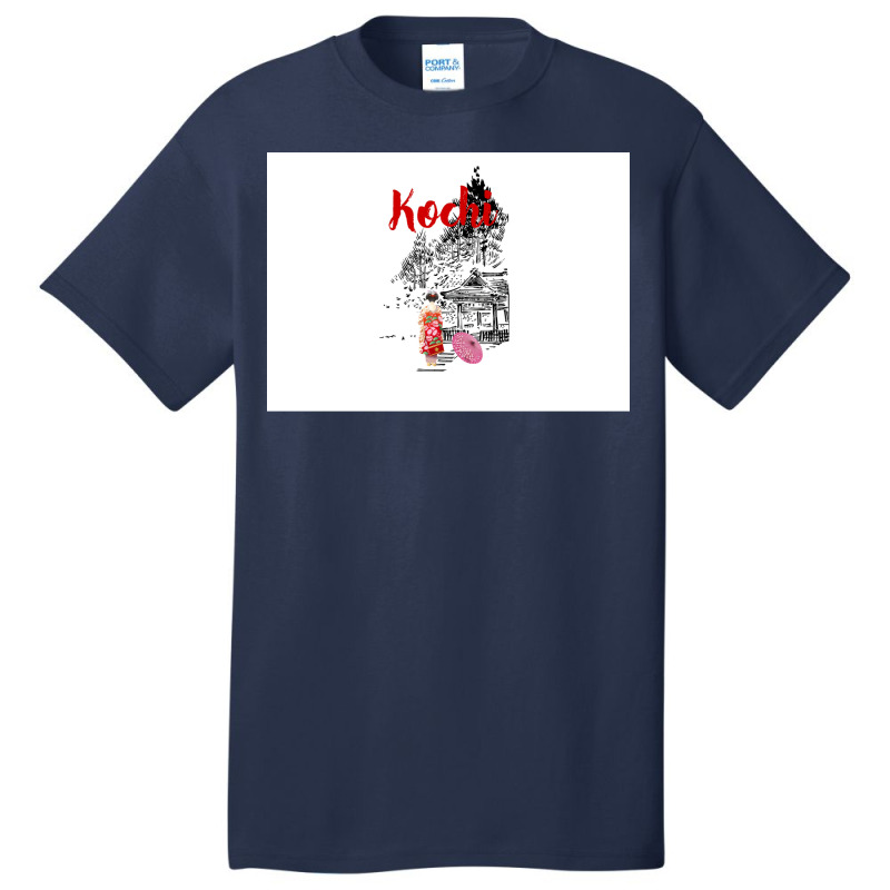 Japanese Geisha In Kimono Strolling In Kochi Japan Poster Cute Basic T-shirt | Artistshot