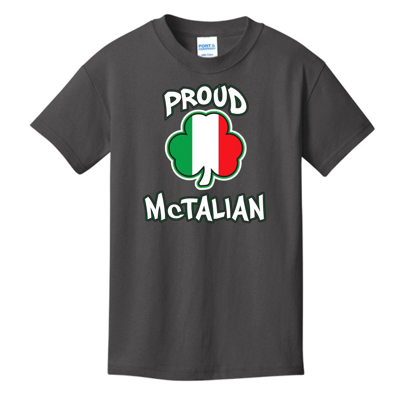 Mctalian Irish And Italian Pride Shamrock St Patricks Day Basic Youth T-shirt | Artistshot