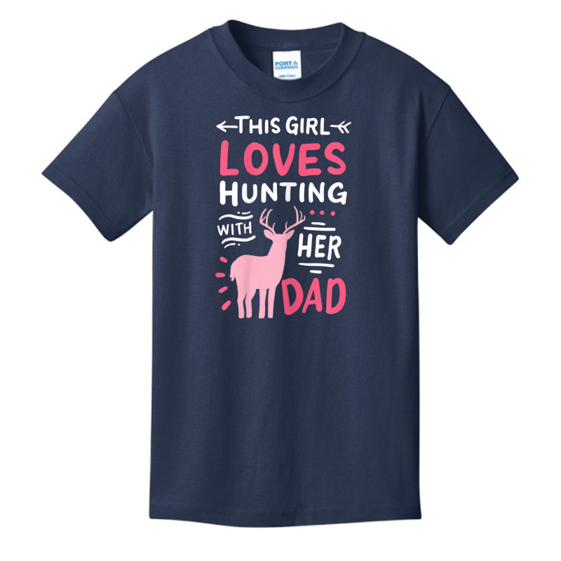 Hot Trend Hunting Girl With Her Dad Father's Day Basic Youth T-shirt by Estrada Link | Artistshot