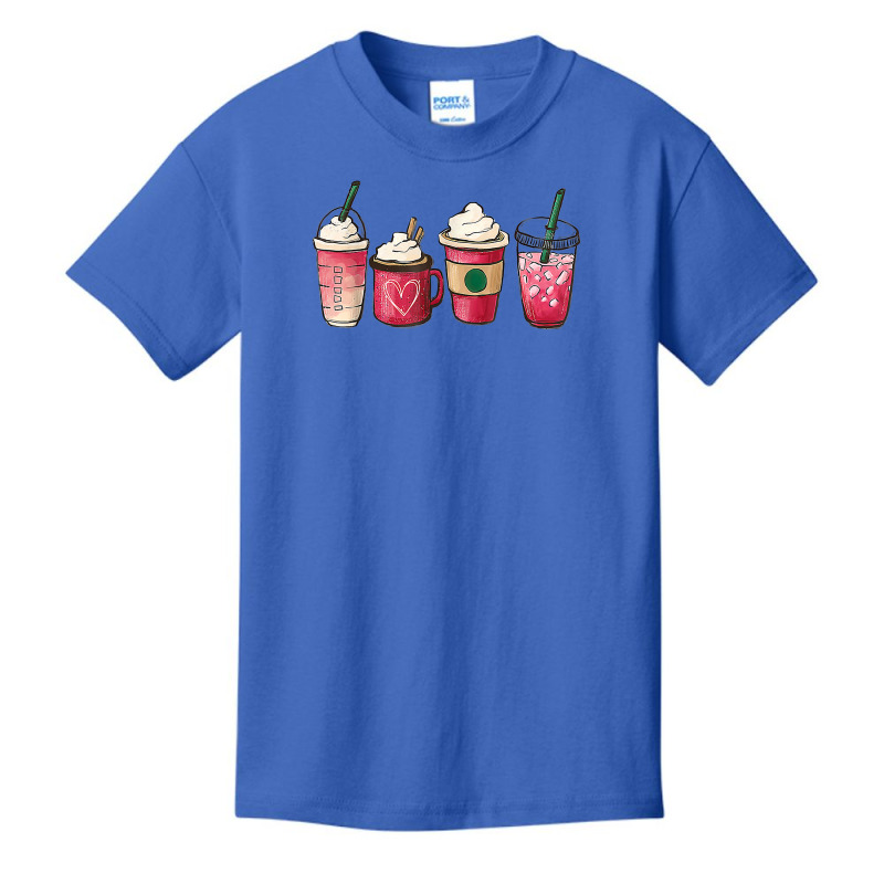 Valentine Coffee Heart Iced Coffee Lover Valentine's Day T Shirt Basic Youth T-shirt by darrene68stu | Artistshot