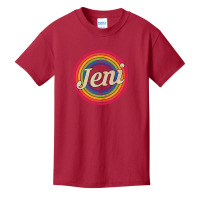 Jeni - Retro Rainbow Faded-style Basic Youth T-shirt | Artistshot