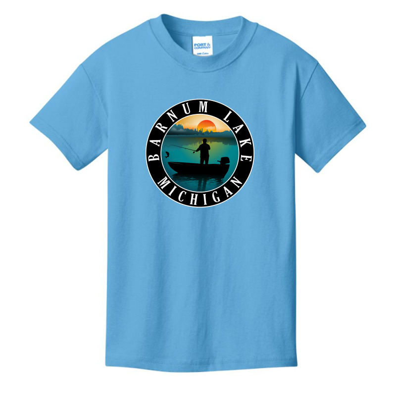 Barnum Lake Fishing Michigan Sunset Basic Youth T-shirt | Artistshot