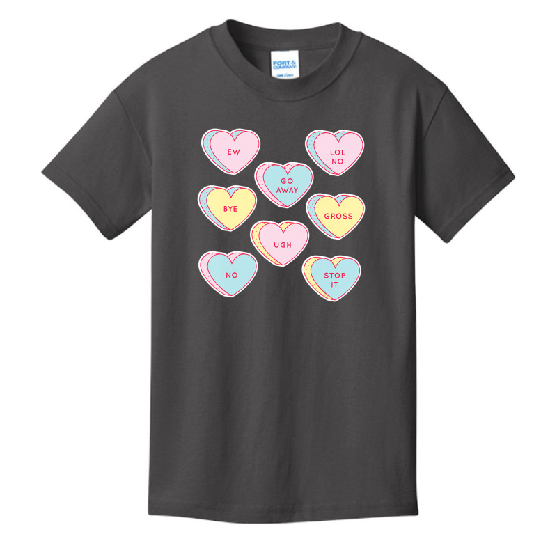 Hot Trend Anti Valentines Day Sassy Heart Candy Single Joke Basic Youth T-shirt by Bostic Walling | Artistshot