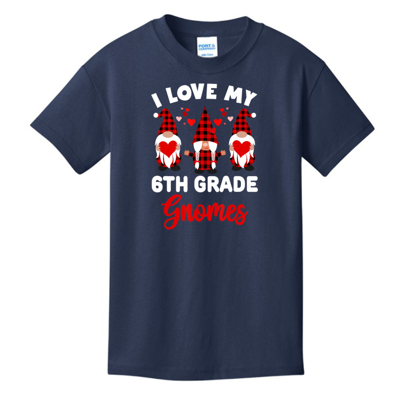 Limited Edition I Love My 6th Grade Gnomes Cute Valentines Day Teacher Basic Youth T-shirt by Bostic Walling | Artistshot