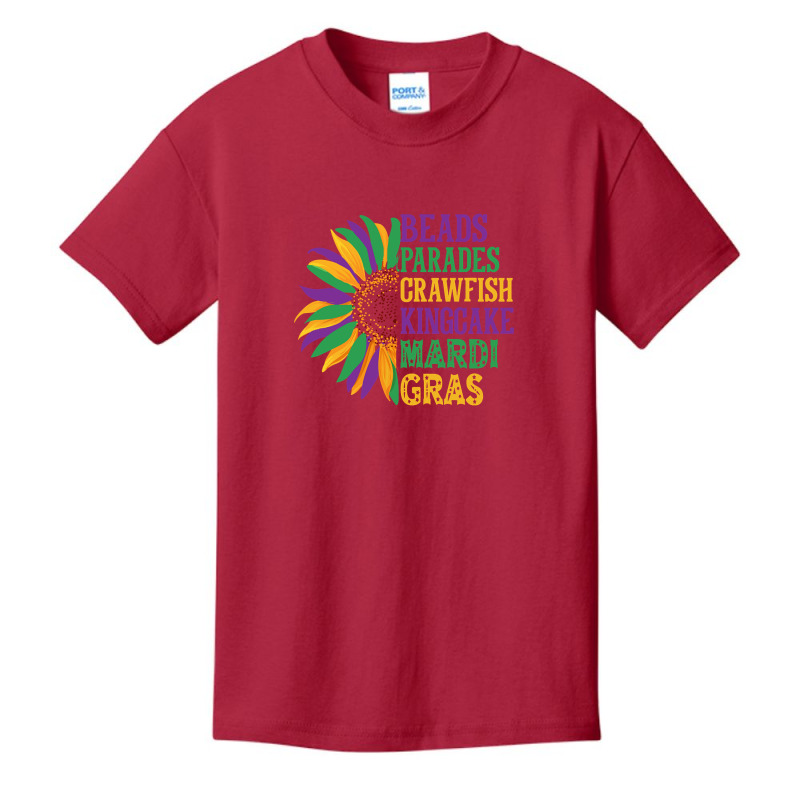 Beads Parades Crawfish Kingcake Funny New Orleans Mardi Gras Basic Youth T-shirt | Artistshot