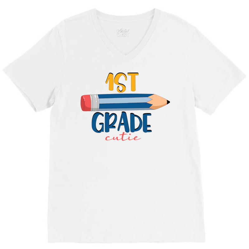 Back To School, Teacher, School 1st Grade Cutie V-neck Tee | Artistshot