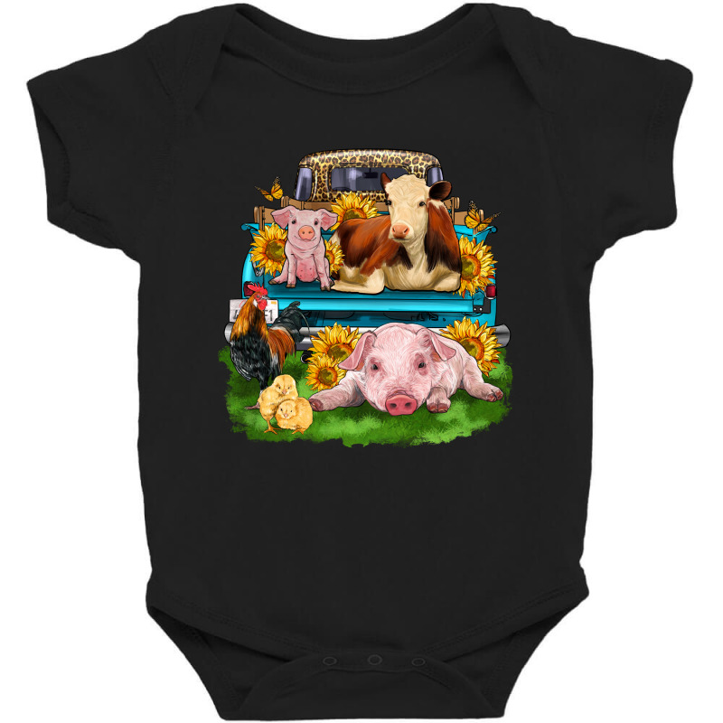 Farm Truck Animals Baby Bodysuit by Zillion Design Studio | Artistshot